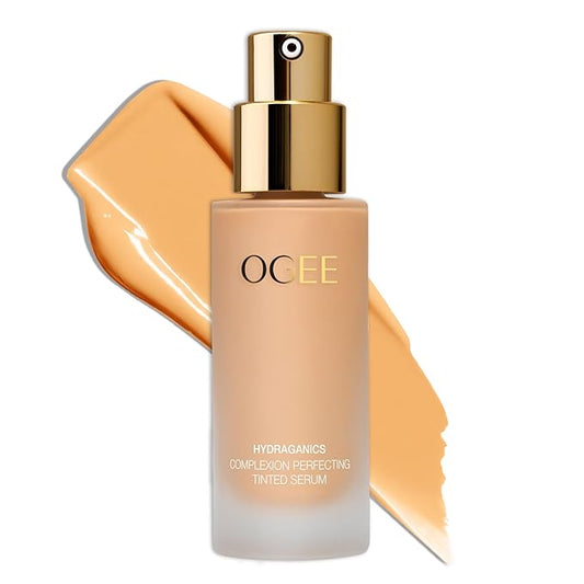 Ogee Complexion Perfecting Liquid Foundation - Lightweight Tinted Moisturizer For Face (Banyan 2.75W - Light Medium, Warm-Peach Undertones) - with Vitamin C & Jojoba Oil - Certified Organic