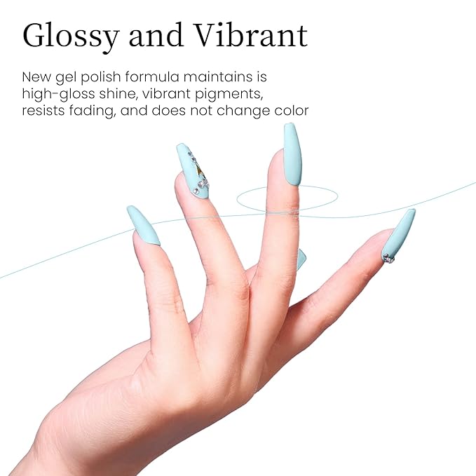 MAYCHAO 15ML Blue Gel Nail Polish 1Pc Sky Blue Gel Polish Soak Off UV LED Nail Polish Nail Art Starter Manicure Salon DIY at Home, 0.5 OZ