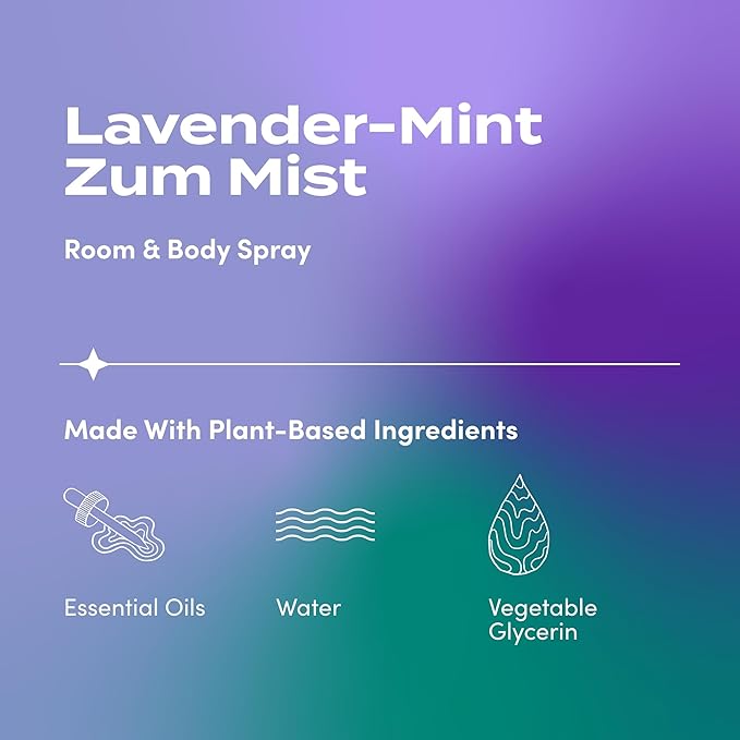 Indigo Wild Zum Mist Room & Body Spray - Aromatherapy Essential Oil Spray - Natural Body Mist & Room Spray - Lavender-Mint Scent - 4 fl oz