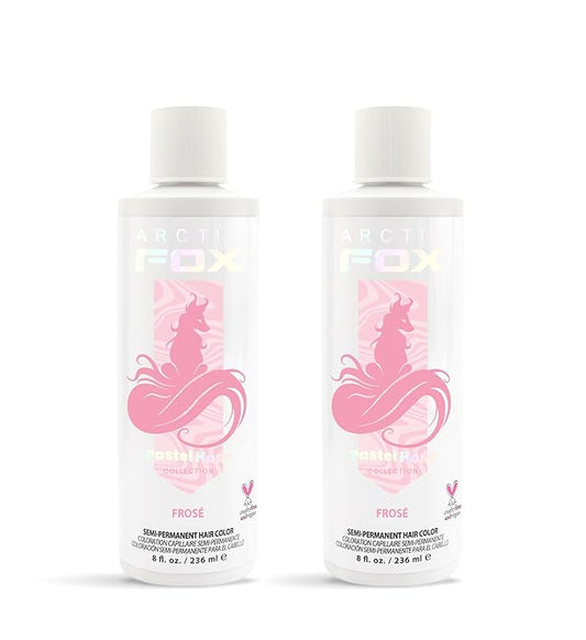 Arctic Fox Semi-Permanent Hair Dye, Vegan & Cruelty-Free, Pastel Pink Frosé, Conditioning, Ammonia-Free, Peroxide-Free, Long Lasting Color, For All Hair Types, 8 Fl Oz (Pack of 2)