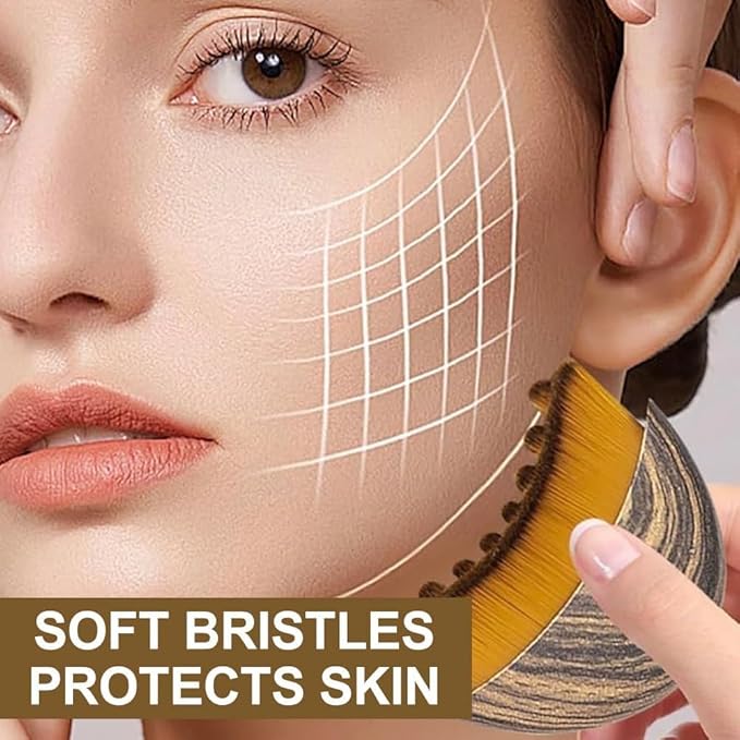 2-Pack Lymphatic Contour Face Brush, Lymphatic Drainage & Contour Face Massage Brush Set for Gua Sha, Puffiness Reduction, Glowing Skin, Gentle Daily Facial and Body Massage Tool