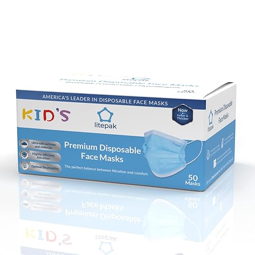 2000pcs Kids Disposable Face Masks - 3 Ply Kids Masks for Boys Girls (Blue)