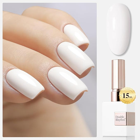 Double Rhythm 15ML Gel Polish Pure Sheer Same Color Same Bottle Soak Off Gel Polish Art Manicure Salon DIY at Home for Women (Warm White-A1477)