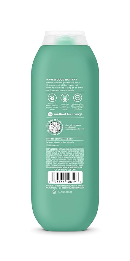 Method Everyday Shampoo, Daily Zen with Cucumber, Green Tea, and Seaweed Scent Notes, Paraben and Sulfate Free, 14 oz (Pack of 1)
