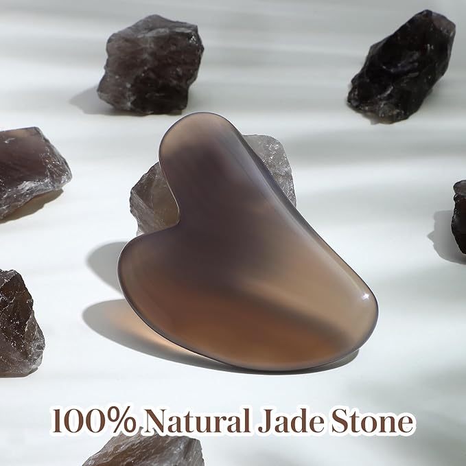 rosenice Gua Sha Facial Tools Gua Sha Agate Stone for Face Skincare Facial Body for Gray