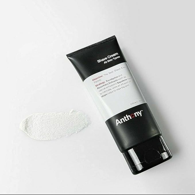 Anthony Shaving Cream Mens Sensitive Skin: Squalane, Eucalyptus, Spearmint and Rosemary Extracts, Help Soothe, Refresh, Cool, and Condition Your Skin for Shave 3 Fl Oz