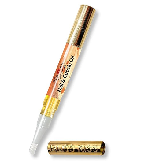 Bliss Kiss | 1 Pumpkin Spice Latte Fragrance | Nail Oil Cuticle Pen w/Vitamin E & Jojoba⏤Nail Strengthener Nail Growth Serum for Brittle Peeling Breaking Thin Nails