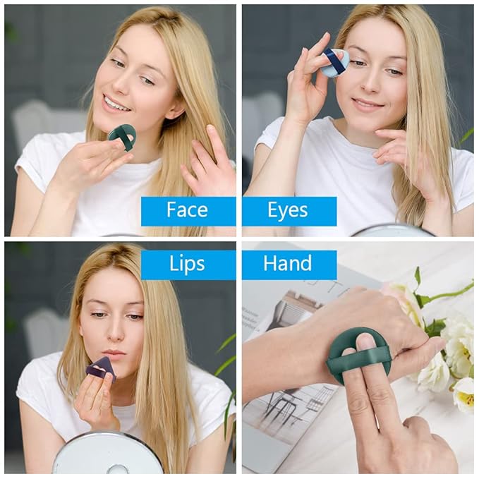 Ainiv 9PCS Air Cushion Makeup Sponges for Foundation, Reusable Sponge Powder Puff with Portable Box, Latex-Free Blending Sponge for Liquid, Cream, Foundation and Powder, Wet and Dry Dual Use