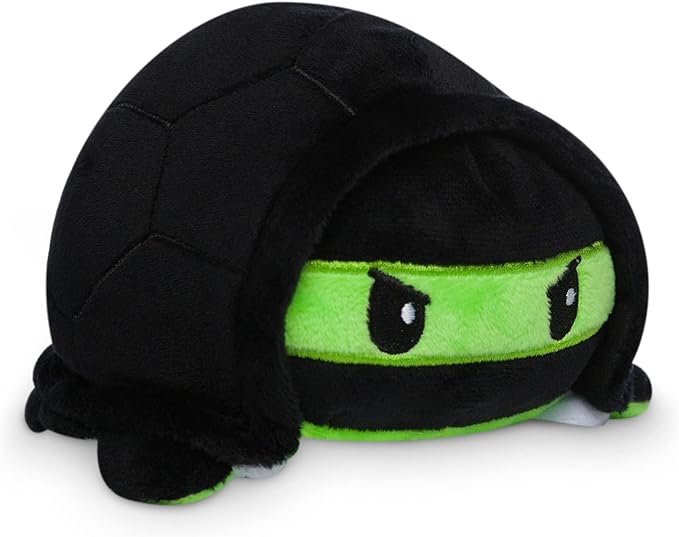 TeeTurtle - The Original Reversible Turtle Plushie - Ninja - Cute Sensory Fidget Stuffed Animals That Show Your Mood 4 Inch
