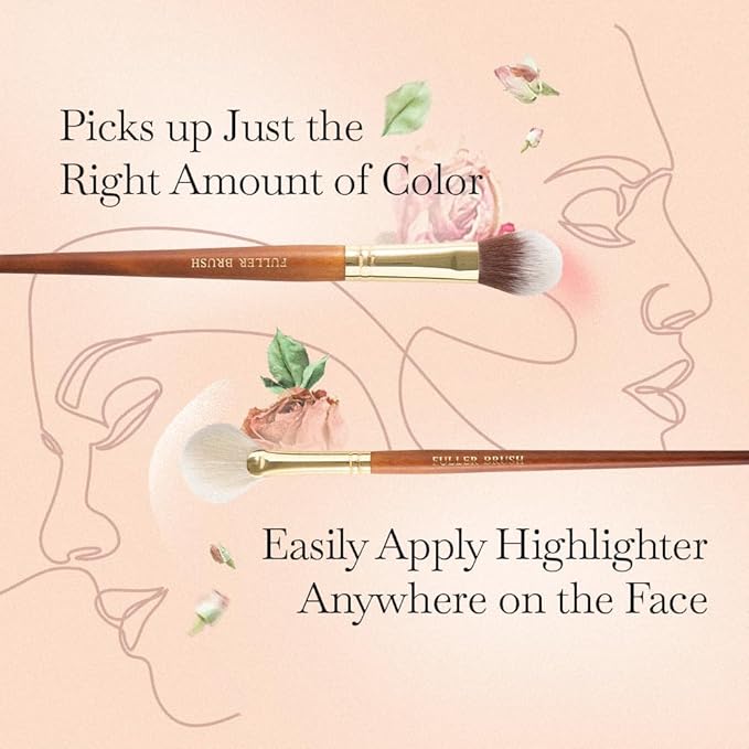 Fuller Brush Cosmetic Brush Set with Case – 7-Piece Makeup Brush Collection for Face & Eyes – Includes Powder, Foundation, Blush, Concealer, Eyeliner, Fan & Blending Brushes – Synthetic Bristles