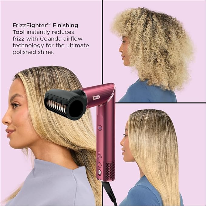 Shark FlexStyle Air Styling & Drying System, Powerful Hair Dryer Brush & Multi-Styler with Auto-Wrap Curlers, Diffuser, Paddle Brush, Round Brush, Concentrator Attachment, Black Cherry, HD457CR