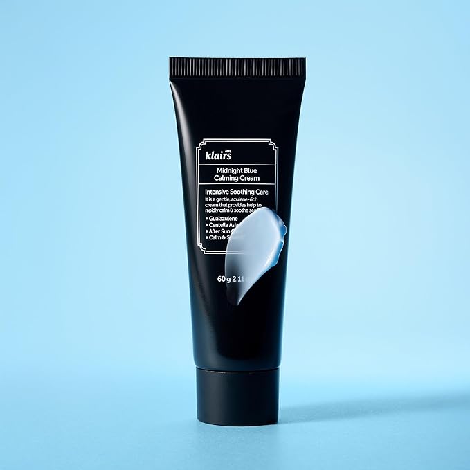 DearKlairs Midnight Blue Calming Cream – Soothing Face Moisturizer for Oily & Sensitive Skin, Redness Relief & Hydrating, Lightweight Texture, 2.11 Oz
