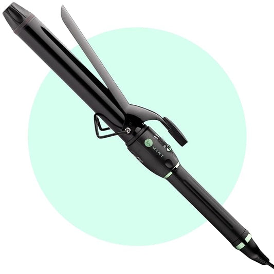 MINT Professional Extra Long Hair Curling Iron 1 1/4 inch | 2-Heater Ceramic Barrel That Stays Hot | 1.25 Inch Hair Iron Curler for Medium to Large Curls | Travel-Ready International Dual Voltage