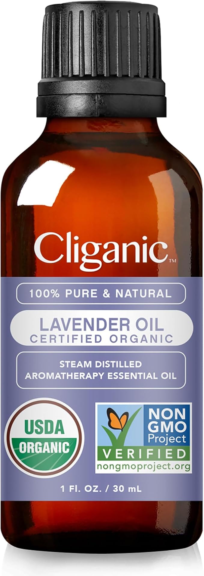 Cliganic Organic Lavender Essential Oil, 1oz - 100% Pure Natural Undiluted, for Aromatherapy Diffuser | Non-GMO Verified (Packaging May Vary)