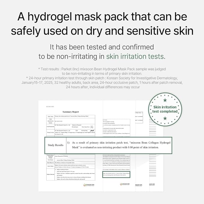 mixsoon Bean Collagen Hydrogel Mask - Hydration All-In-One Firming, Soothing Gel Formula for Radiant, Smooth Skin 35g / 1.18 fl.oz. (3ea) Korean Glass Skin Care