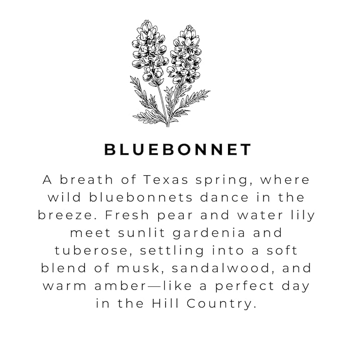 River Birch Bluebonnet Scented Natural Hand Soap -Handmade Hand Soap -Moisturizing Hand Wash with Amber Glass Dispenser - Luxury Scented Hydrating Soap - Vegan and Non-Toxic -16 Fl Oz