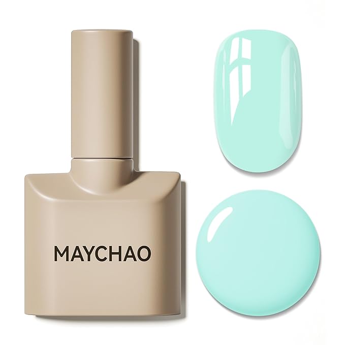 MAYCHAO 15ML Gel Nail Polish 1Pc Aquamarine Gel Polish Soak Off UV LED Nail Polish Nail Art Starter Manicure Salon DIY at Home, 0.5 OZ