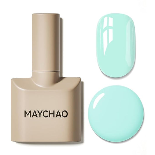 MAYCHAO 15ML Gel Nail Polish 1Pc Aquamarine Gel Polish Soak Off UV LED Nail Polish Nail Art Starter Manicure Salon DIY at Home, 0.5 OZ