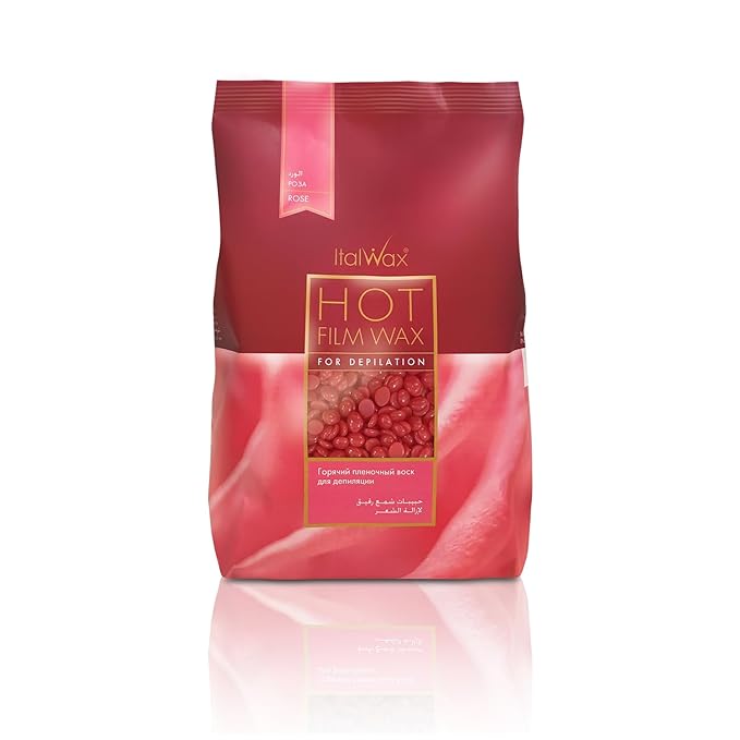 Italwax Rose - 1kg / 2.2lb - Hard wax beads for hair removal - Natural formulation ideal for all skin type - Unscented - Recommended for Bikini Area and Armpits