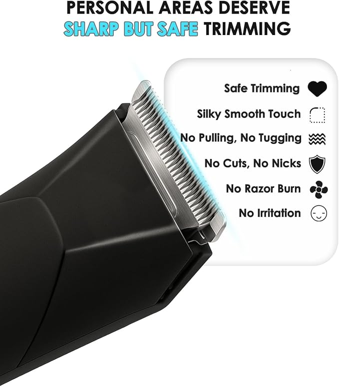 Manscaper for Men, Groin Trimmer for Men and Women, Body Hair Trimmer and Ball Trimmer with Light, Pubic Hair Shaver, Manscape Kit, 7 Precisions, Waterproof Wet / Dry Grooming, 240 Minutes Shaving