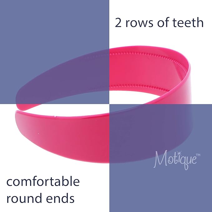 Motique Accessories Mauve 2 Inch Hard Plastic Headband with Teeth Women and Girls wide Hair band