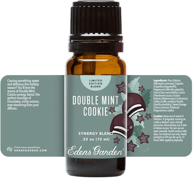 Edens Garden Double Mint Cookie Essential Oil Blend- 100% Pure Premium Grade, Undiluted, Natural, Therapeutic, Aromatherapy, The Best for Diffusing, Candle, Laundry, Humidifiers 10 ml (.33 fl oz)