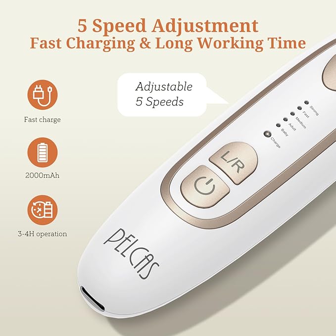 PELCAS Electric Toenail Grinder for Thick Toenails, 5 Speeds Manicure and Pedicure Kit, Cordless Nail Drill with LED Light, Electric Nail File for Human, Pet, Thick Toenails, Natural & Acrylic Nails