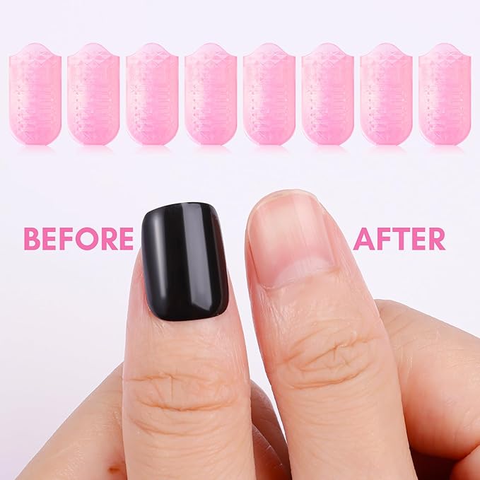 Makartt Nail Polish Remover Tools Kit 10 Pcs, Soak Off Cap Clips, with Double-Ended Cuticle Pusher for UV Gel Polish Removal, Acrylic Art Manicure Accessories, Pink