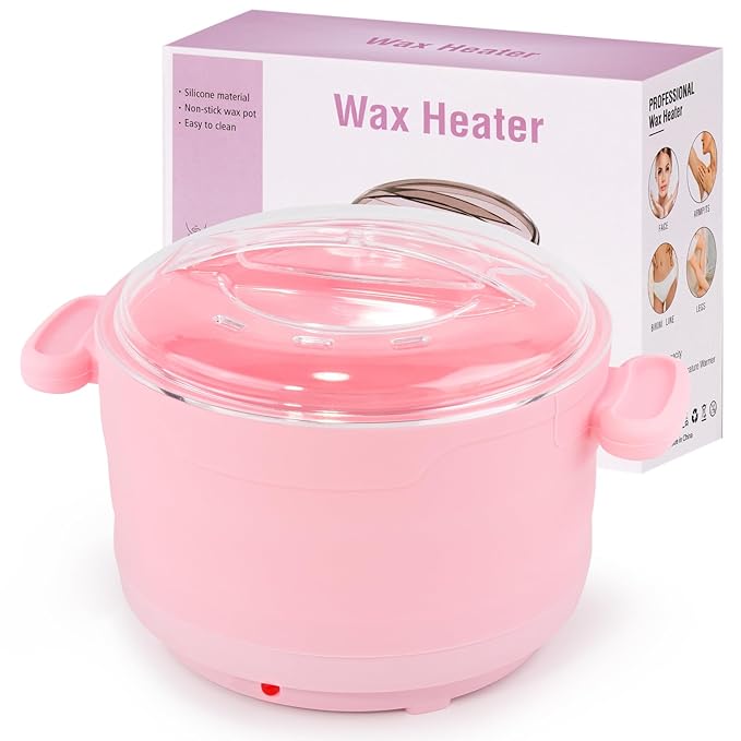 Silicone Wax Warmer for Hair Removal, Foldable Hot Wax Melter Machine for Hard and Soft Wax Beads, 18.6oz Electric Waxing Kit Fast Heating Silicone Pot for Full Body, Legs, Face, Eyebrows & Bikini