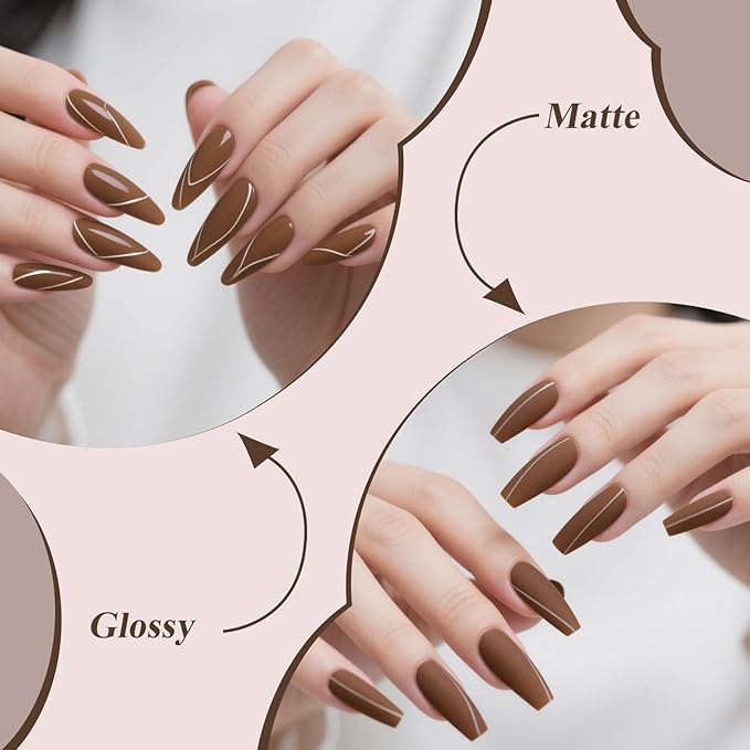 Artdone Gel Nail Polish Hema-free Solid Color Brown For All Seasons Neutral Soak Off LED Lamp Needed For Manicure Nail Art