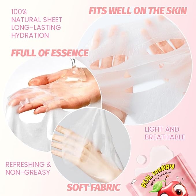 evpct 8 Pack Fruit Kids Face Masks for Kids Girls Spa, Girls Kids Facial Spa Day Slumber Sleepover Birthday Party Favors Supplies Kit for Girl, Kid Friendly Facial Face Masks Bulk Skincare for Kid, 01