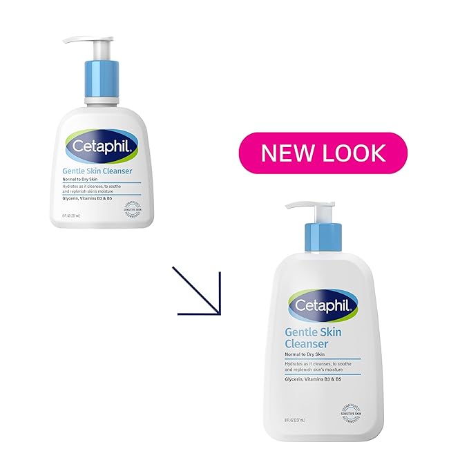 Cetaphil Face Wash, Hydrating Gentle Skin Cleanser for Dry to Normal Sensitive Skin, 8 oz 3 Pack, Fragrance Free, Soap Free and Non-Foaming