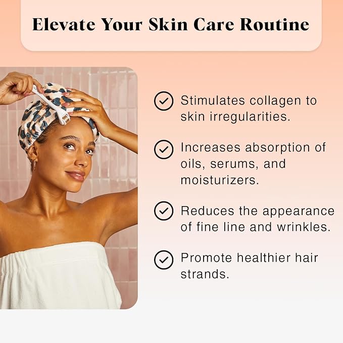 Kitsch Derma Roller – Skin Care Tool & Face Roller for Boosting Absorption of Serums & Oils - Beard Derma Roller for Men - Easy-to-Use Beauty Roller for Skin, Beard & Hair Growth