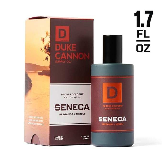 Duke Cannon Proper Cologne Seneca | Men's Eau de Parfum | Bergamot and Neroli | Fresh, Clean, Long-Lasting Scent | 1.7 fl oz