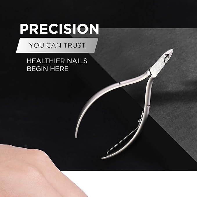 Vanfa Cuticle Nippers, Cuticle Trimmer, Professional Cuticle Cutter - Extremely Sharp - Stainless Steel - Square Head - Single Spring - VF05 Box Jaw #14 (Pack of 1)