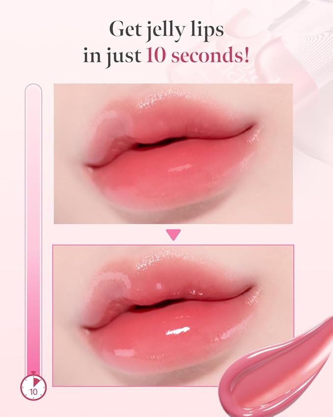 CORLAHAZE Glow Lock Jelly Tint 111 Shine 4g, Hydrating Jelly Glow Lip Stain, Glass-Like Shine Lip Gloss, Long-Lasting Color, Moisturizing Lip Enhancer, Collectible Lock-Shaped Design, Korean Makeup