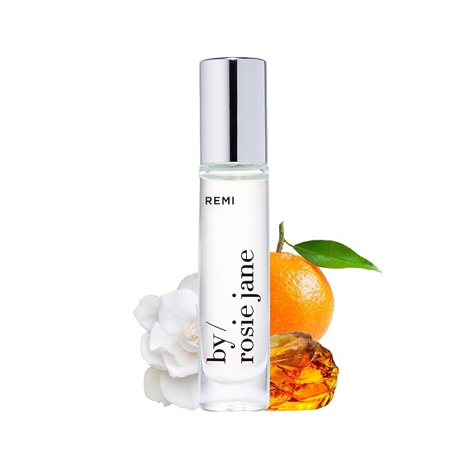 By Rosie Jane Roll On Perfume Oil (Remi) - Clean, Travel Perfume for Women - Enriched with Notes of Mandarin, Cardamom & White Amber - Vegan, Paraben, Sulfate & Phthalate Free (7 ml)