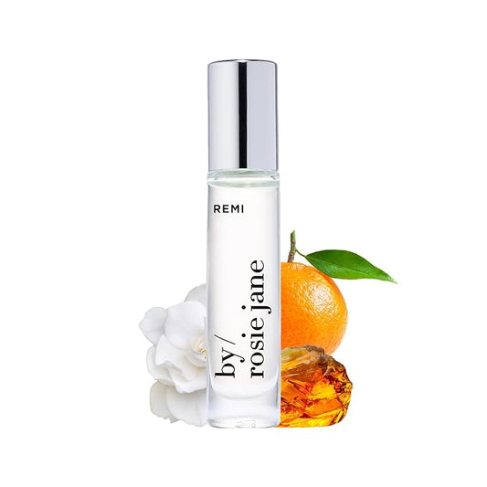 By Rosie Jane Roll On Perfume Oil (Remi) - Clean, Travel Perfume for Women - Enriched with Notes of Mandarin, Cardamom & White Amber - Vegan, Paraben, Sulfate & Phthalate Free (7 ml)