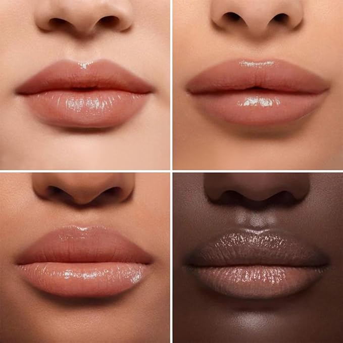 Nude Brown Honey Tinted Lip Stain Lip Balm Lip Gloss Lipstick, Sheer Hydrating Lip Stains Tint, Moisturizing Lip Color for All Skin Tones, Nourishing Lip Balm with Natural Black Cherry