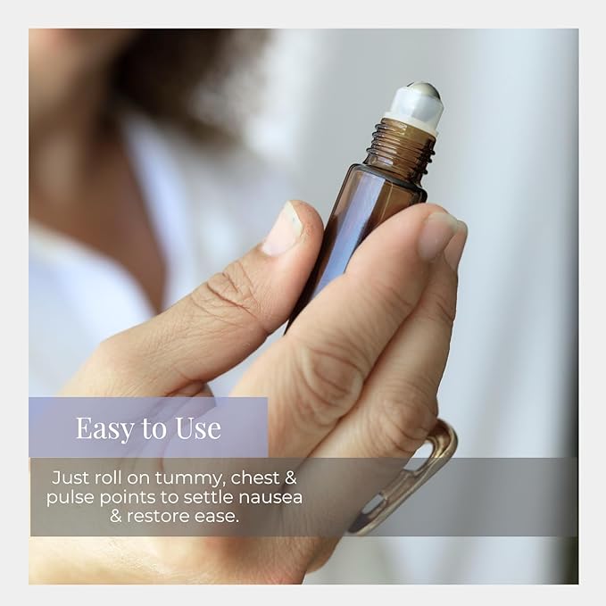 Silk Road Organic Peppermint Essential Oil Roll On, USDA Certified, for Morning Sickness, Motion Sickness & Nausea - 10 ml Aromatherapy Roller