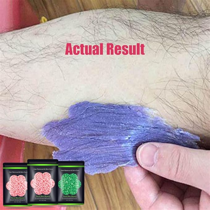 Wax Beads for Hair Removal 10.5oz (300g), Auperwel Hard Wax Beads Beans for Sensitive Skin Brazilian Waxing, Face, Bikini, Eyebrow, Legs, Painless for Women Men, 3 packs Kit with 10 Sticks