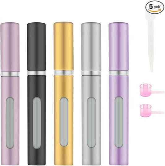 5pcs Mini Perfume Travel Bottle, Perfume Atomiser Refillable, 5ML Spray Bottles, Portable for Travel Holiday, Outdoor Activities and Business(Style 4)