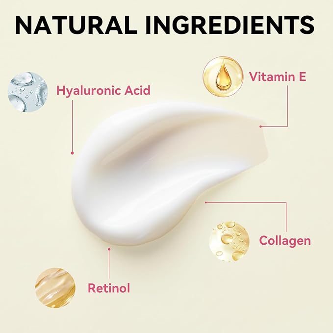 Retinol Moisturizer Cream with Hyaluronic Acid, Women Anti-age Cream, Beauty Hydrating Moisturizer for Wrinkle, Repair Dark Spots, Skin Tightening and Collagen Production, All Kinds of Skin, 1.76 oz