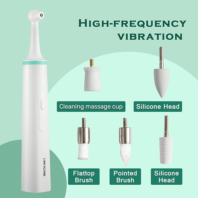 Electric Tooth Polisher, Household Electric Dental Calculus Remover with 8 Replacement Heads & 3 Adjustable Modes, Plaque Remover for Teeth, Teeth Cleaner Tools