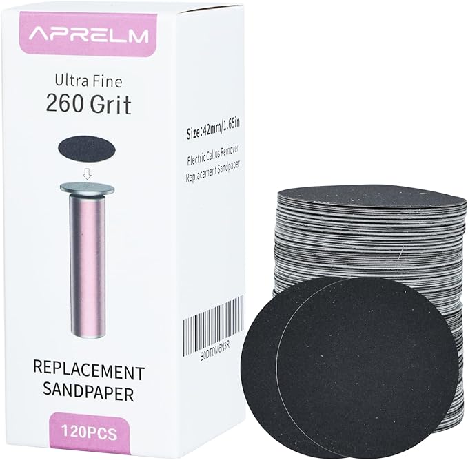 120pcs Replaceable Sandpaper for Electric Foot Callus Remover, 260 Grit Ultra-Fine Sandpaper Refill Discs