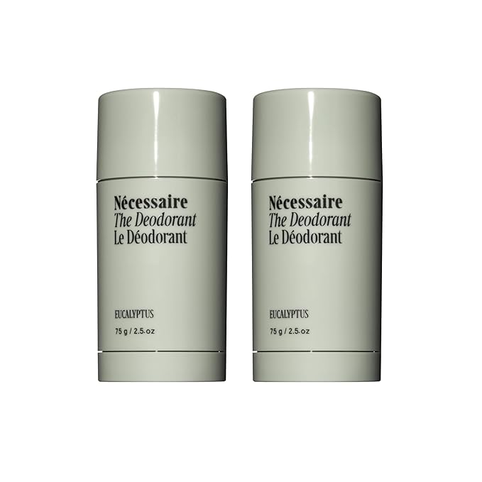Nécessaire The Deodorant Duo Eucalyptus | Natural Aluminum Free Deodorant For Women & Men. Extra Strength Treatment with Mandelic Acid. Free of Baking Soda, Ozokerite & Parabens (75 g/2.5 oz)