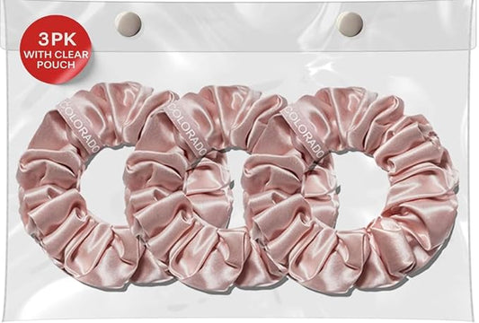 SUNDAYSILKS™ Luxurious Mulberry Silk Scrunchies for Women & Girls | No-Slip, Silky Hair Ties for Natural, Curly, Thin or Thick Hair | Gentle Hold for Ponytails & Sleep | Mini to Large Sizes [3 Pack]