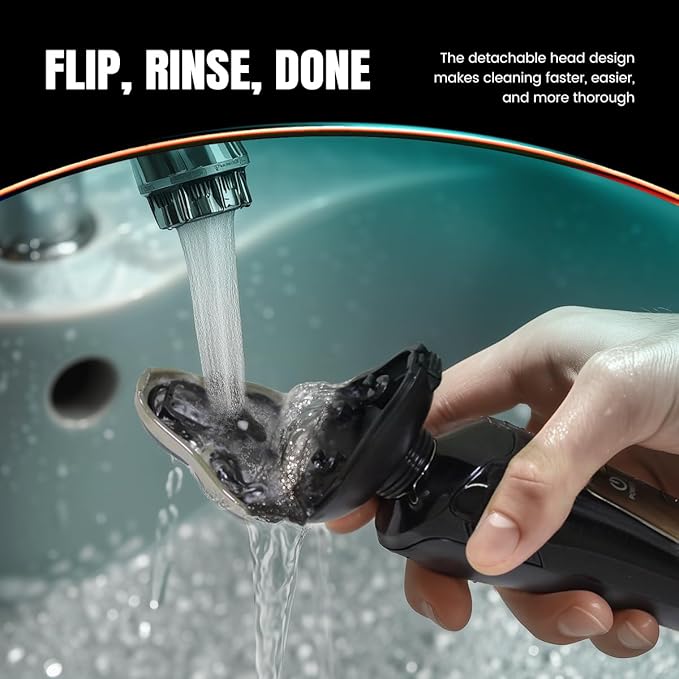 Electric Razor for Men - Rechargeable Electric Shaver for Men, Rechargeable Waterproof Wet Dry Cordless Razor