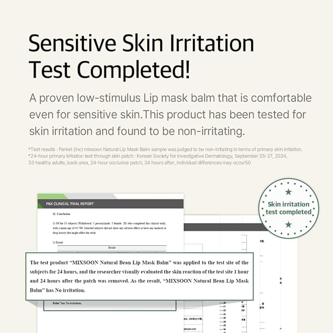 mixsoon Natural Bean Lip Mask Balm - Moisturizing and Softening Lip Care, Fermented Bean and Shea Butter, Vegan Formula for Smooth, Hydrated Lips 11g / 0.37 fl. oz. Korean Glass Skin Care