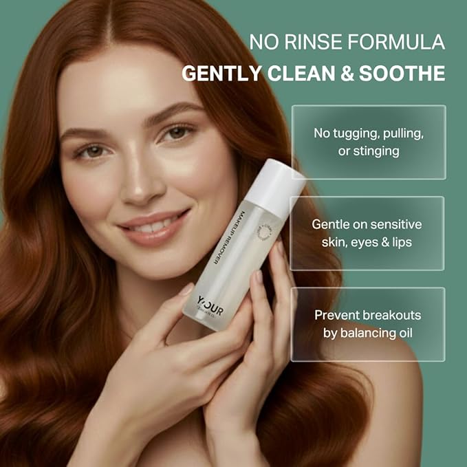 Y'OUR Soothing Micellar Cleansing Water | Removes Waterproof Makeup for Face, Eyes & Lips | Hydrating, Oil Control & Non-Irritating for Sensitive Skin | with Aloe Vera & Fruit Extracts